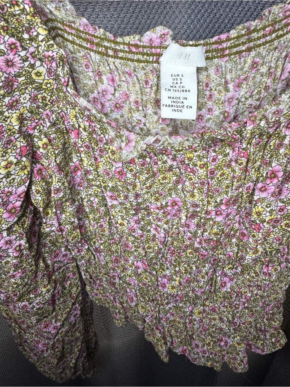 H&M Yellow & Pink Long Sleeve Floral Blouse - Picture 3 of 3